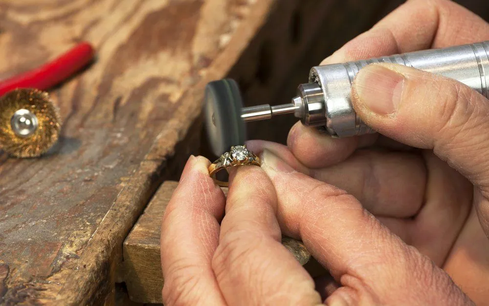 Credit: Tinaimages/Shutterstock Polishing of a diamond ring