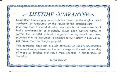 warranty card