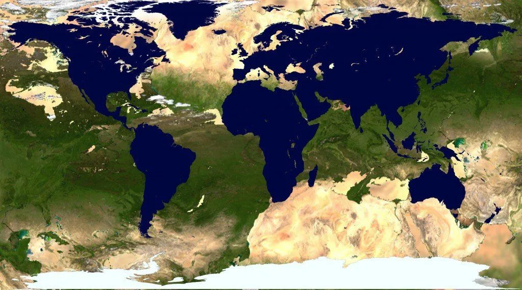 What If All The Land On Earth Was Ocean & All The Ocean Was Land?