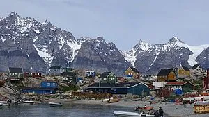 Ukkisissat, one of Greenland's villages. Population: 170. And rapidly decreasing. Source: Wikipedia 
