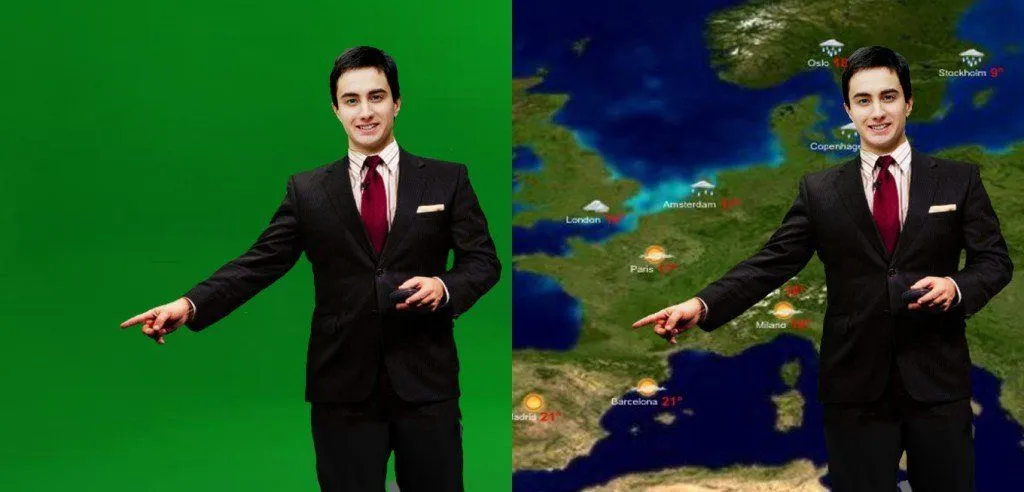 Green screen news room