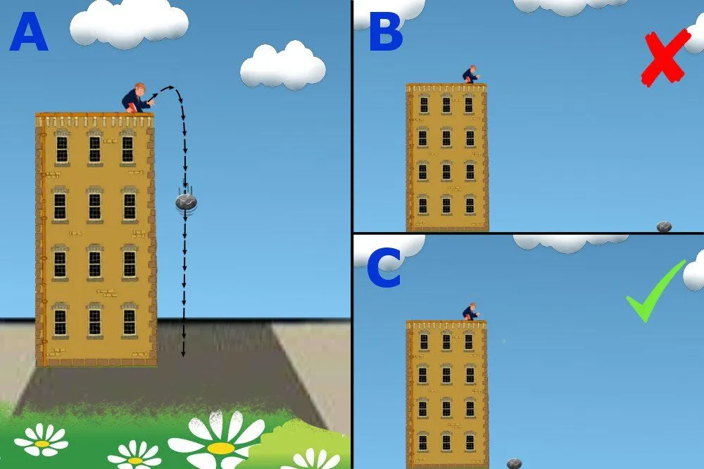 Coin fliping from top of building