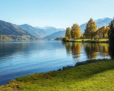 Amazing landscape of alpine lake with crystal clear green water and Perfect blue sky.Image( Yevhenii Chul)s