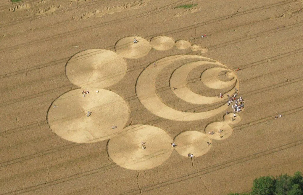 A spooky crop circle in Switzerland.