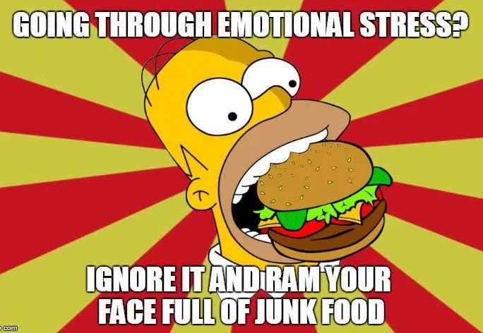 Homer Eating Junk Food Hamburger_