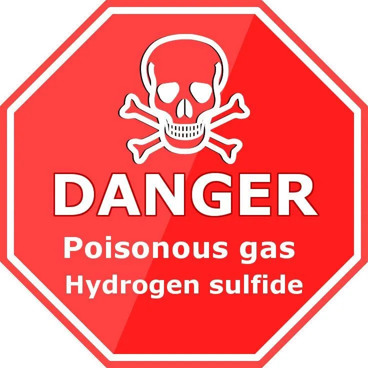 Danger sign poisonous gas hydrogen sulfide