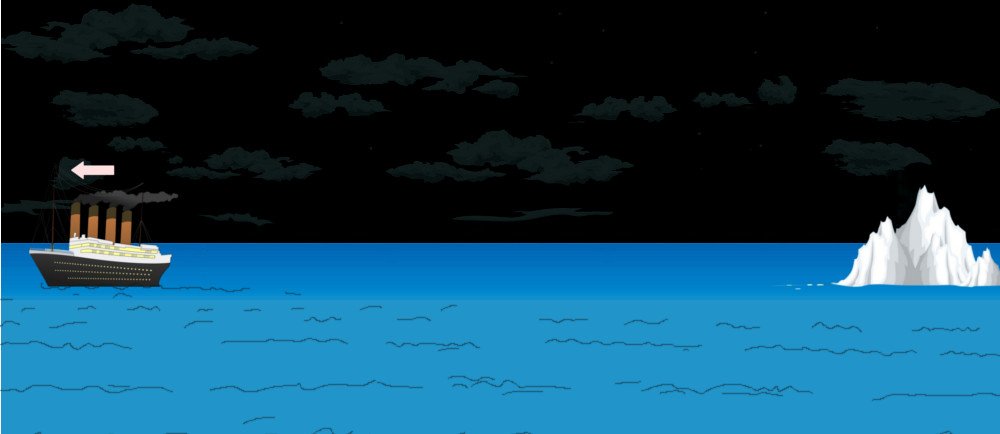 Titanic passed the iceberg