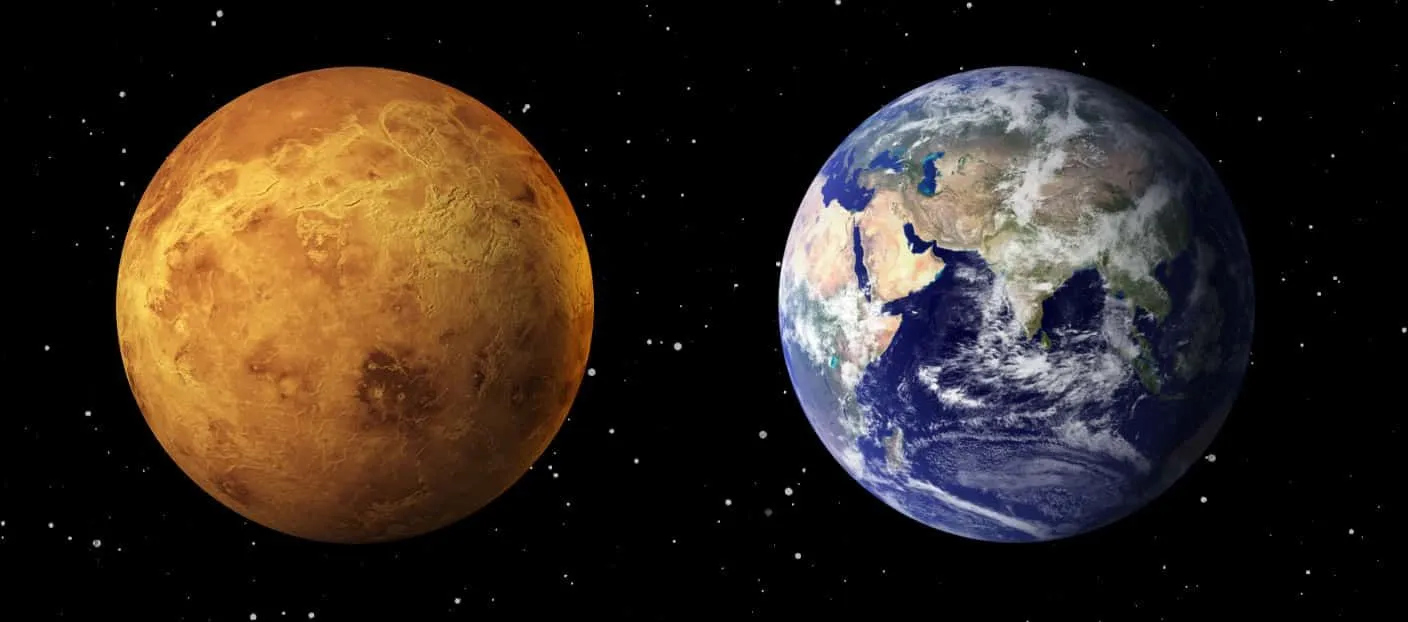 There’s not much difference in the respective sizes of Venus and Earth.