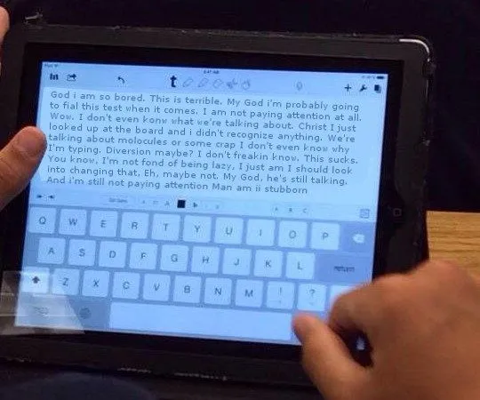 When I take notes in class.