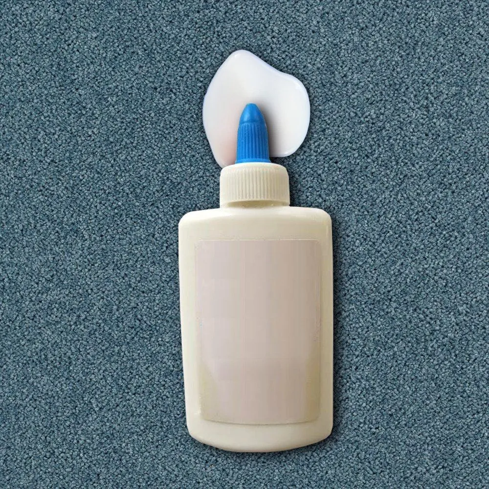 The ‘white’ glue consists of a number of polymers that are either sticky or stretchy.