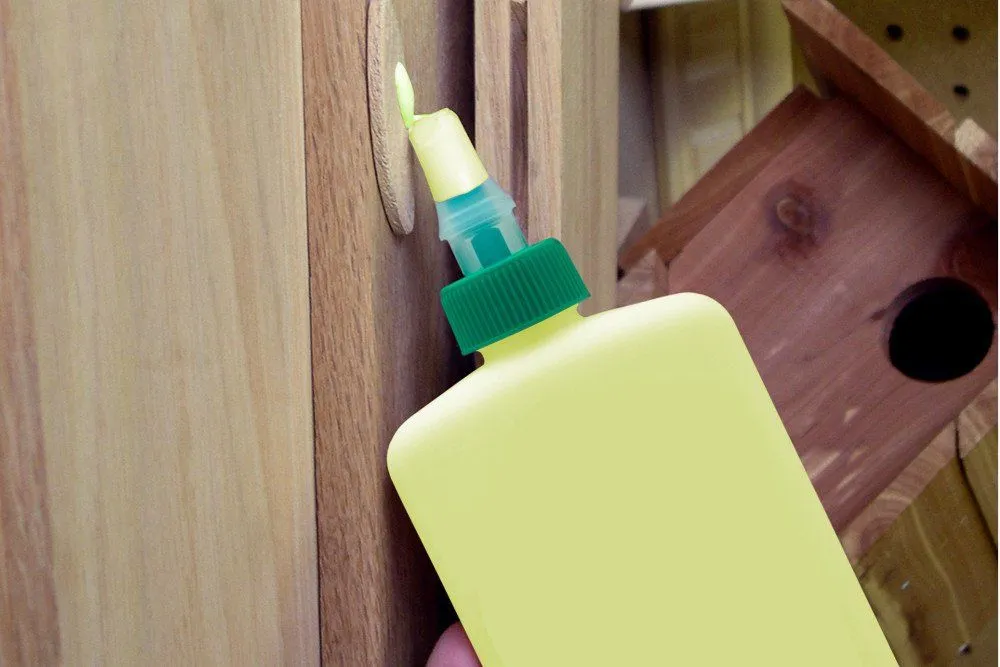 Aliphatic resin glue is thicker than the white glue and is frequently used for wood projects.