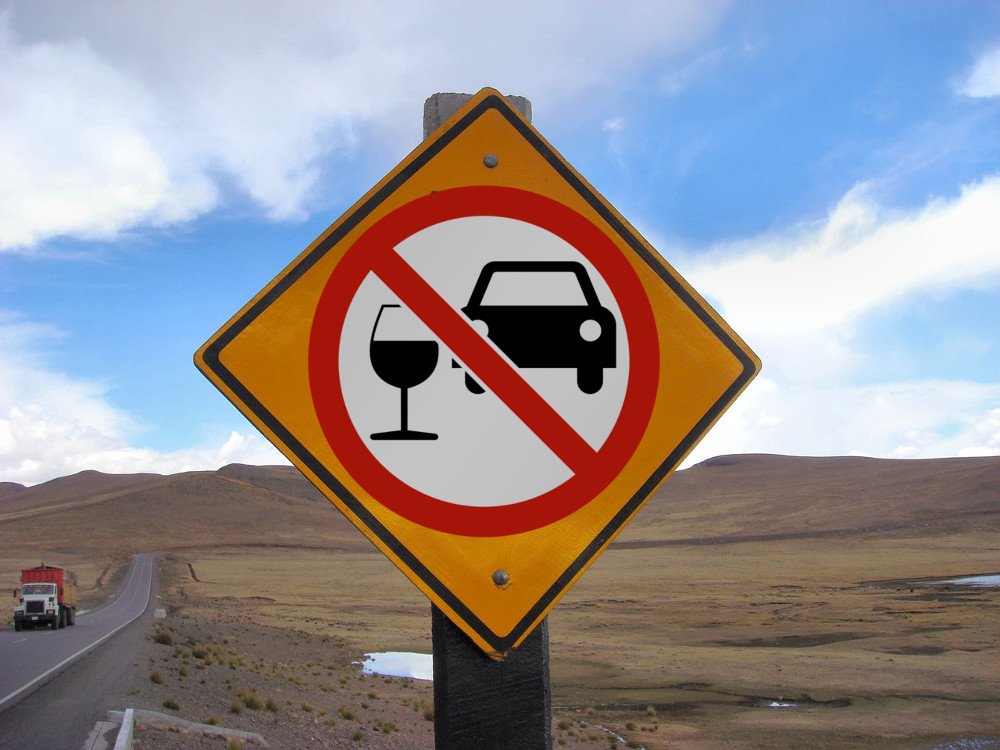 Do not drink & drive sign board on highway