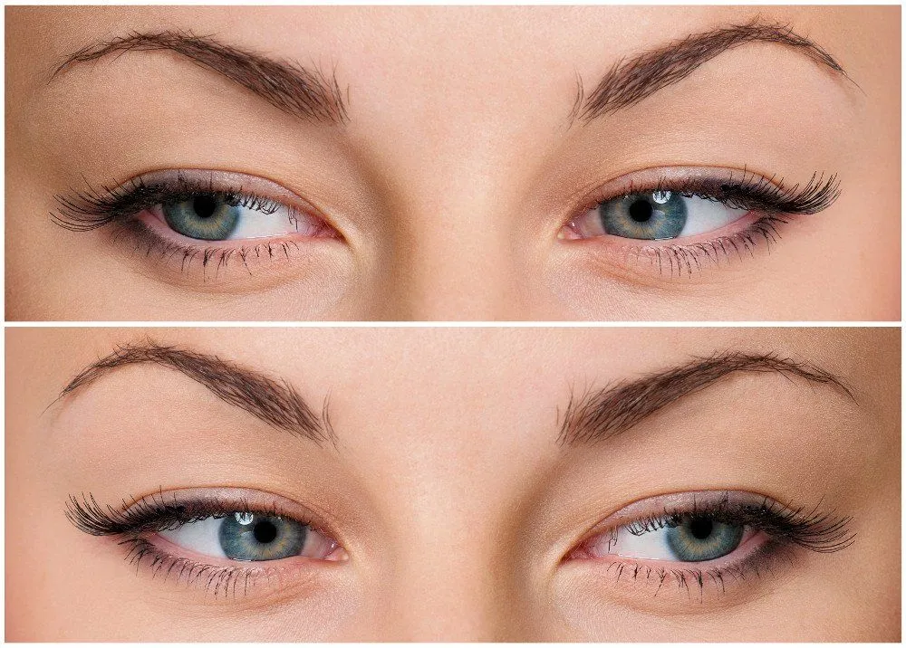 Close up of beautiful woman grey eyes Saccadic Masking.