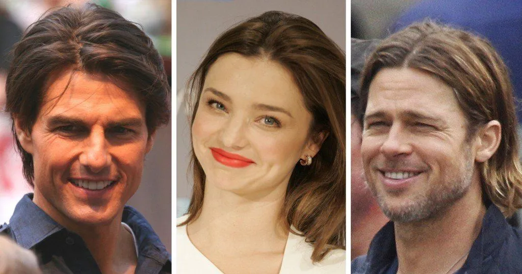Tom Cruise, Miranda Kerr, Brad Pitt dimple