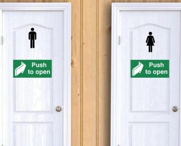 Toilet door men & woman push to open