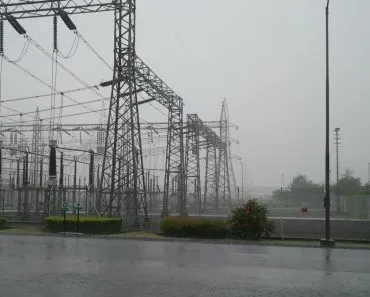 Power lines in rain
