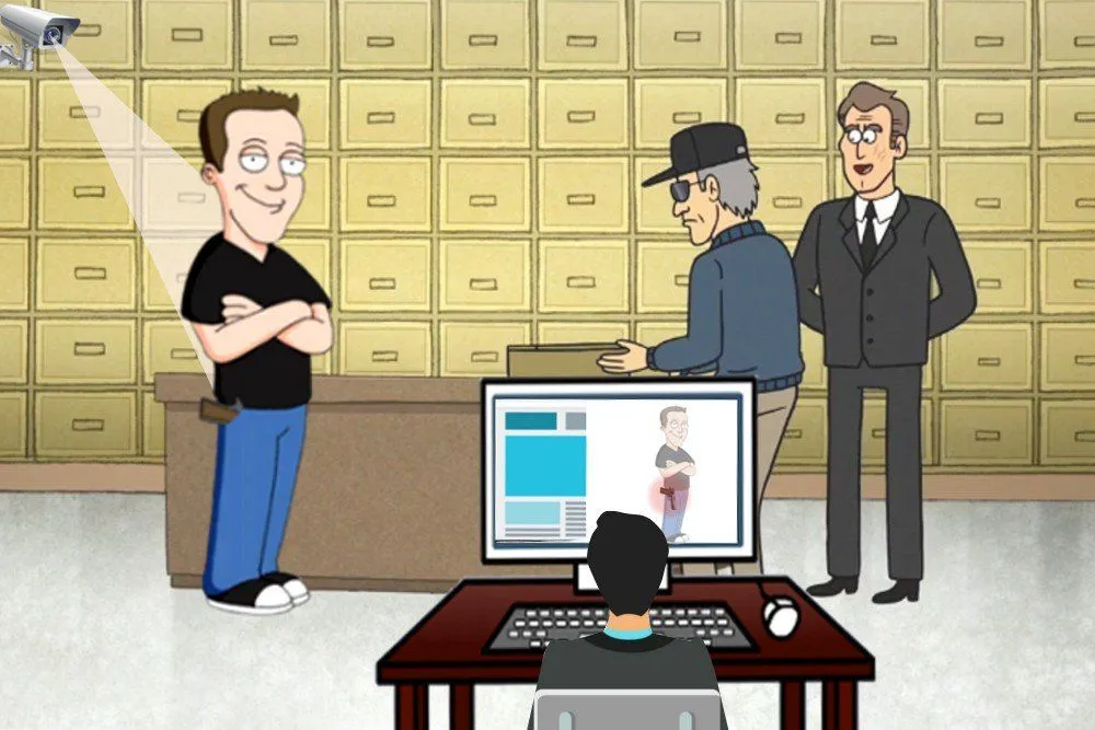 Illustration of how AI cameras can detect guns tucked inside the pocket