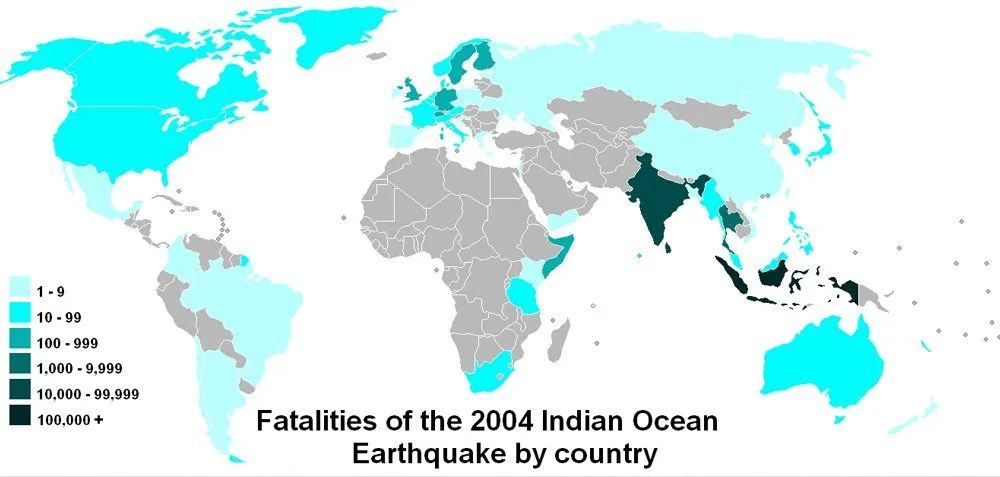 tsunami death map