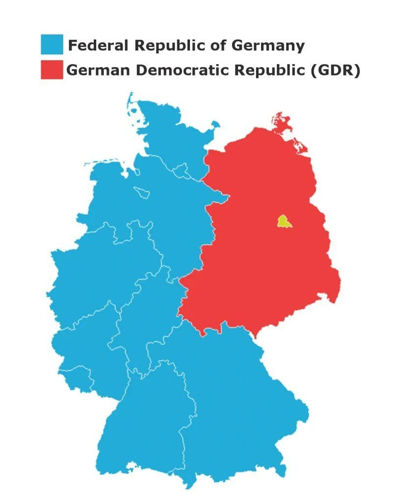 The Federal Republic of Germany was formed in the west and the German Democratic Republic was formed in the east. (Photo Credit : Wikimedia Commons)