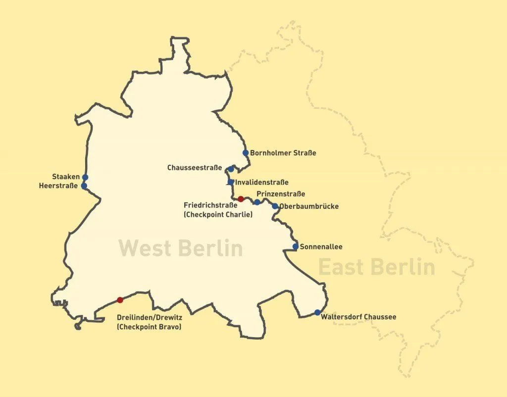 Berlin Wall surrounded West Berlin from all sides and separated it from all of East Berlin and GDR. (Photo Credit : Ericmetro/Wikimedia Commons)