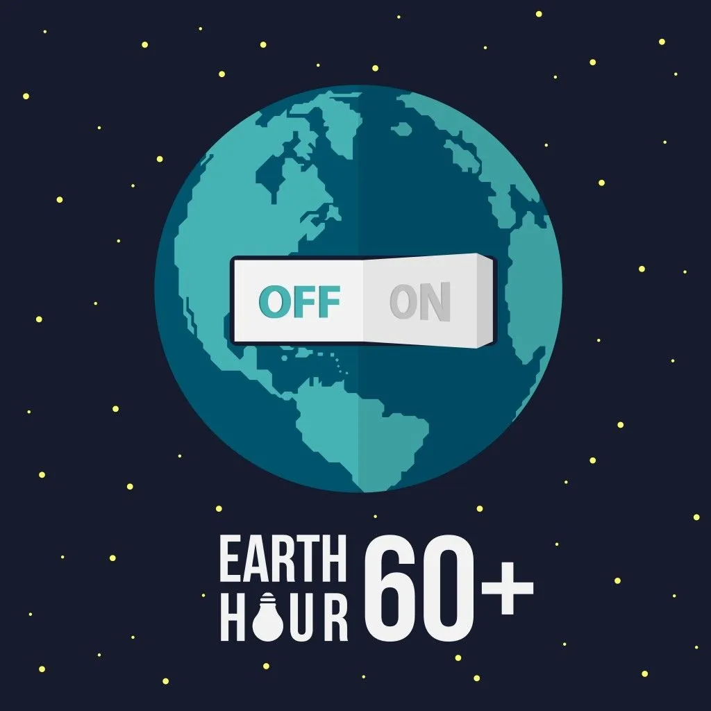 Earth hour with switch turn off on and stat vector design - Vector(ananaline)s