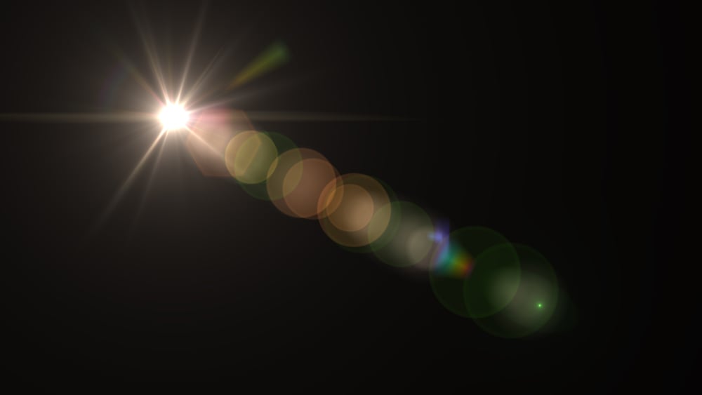 Lens Flare light over Black Background. Easy to add overlay or screen filter over photos - Illustration(senee sriyota)s