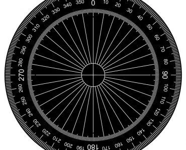 Protractor - Actual Size Graduation vector - Vector(attaphong)S