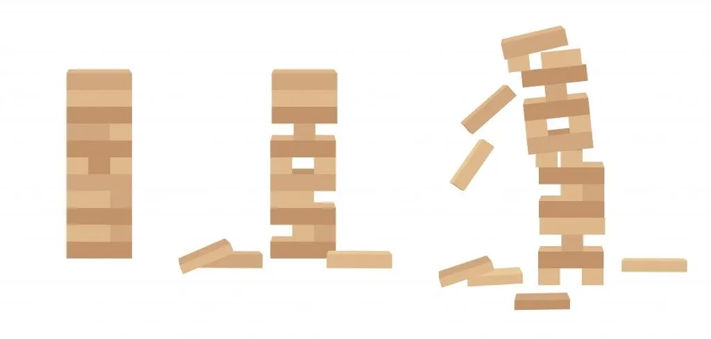 Set of tower games for kids and adults. Wooden block stack balance risk puzzle toy for two or more players( Helga Khorimarko)s