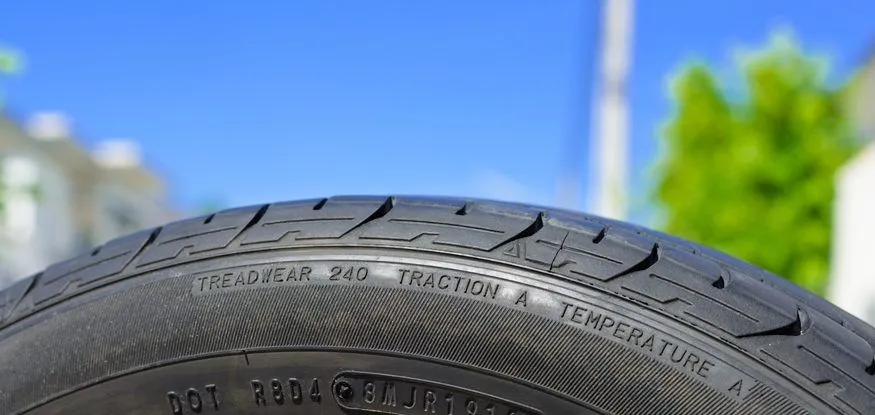 closeup details of car tire, sidewall information - Image(Nor Gal)s
