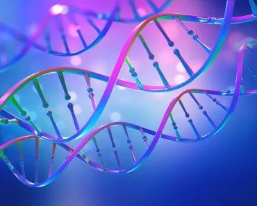 DNA. Study of gene structure of cell. Bright neon light. DNA molecule structure. 3D double helix illustration( Yurchanka Siarhei)s