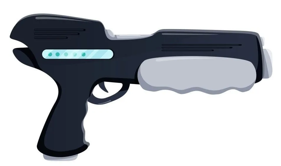 Futuristic Gun Vector Illustrator. Weapon flat icon(VectorKnight)s