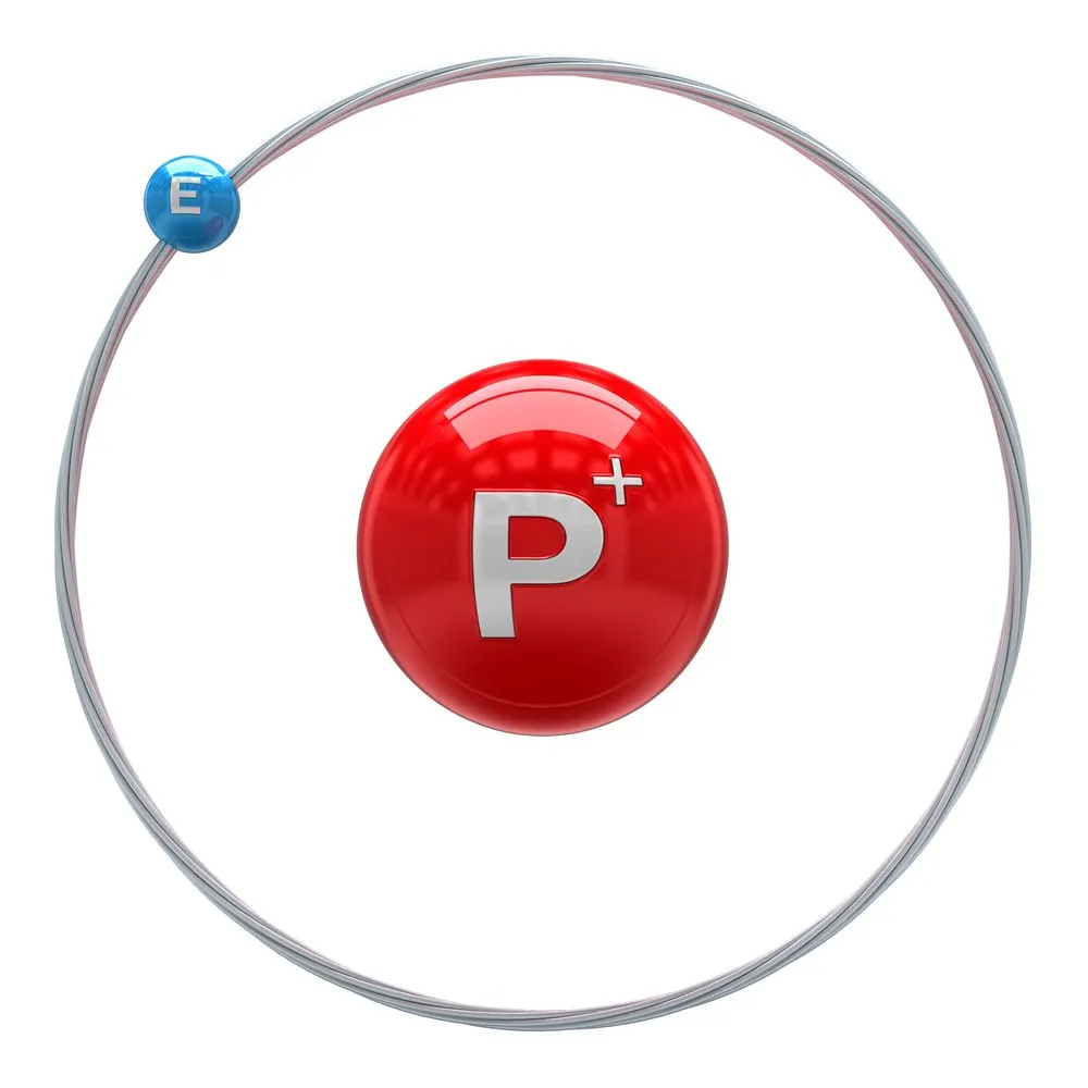 Hydrogen atom on white background 3d illustration. (videos are available) - Illustration(Hydrogen atom on white background 3d illustration. (videos are available) Illustration)S