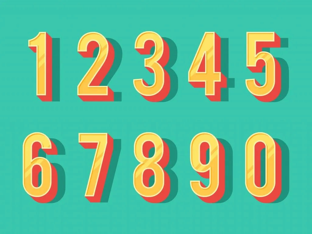 Numbers colourful set in vintage style. Vector elements illustration template for web design or greeting card - Vector(EgudinKa)S