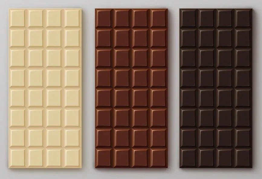 Chocolate bar package packaging blank white pack set isolated vector illustration - Vector(Zonda)S