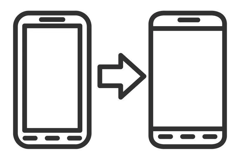 Obsolescence and the transition to new technology. frame and frameless smartphone - Vector(matsabe)S