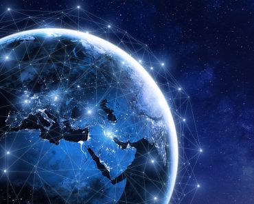 Earth in space, worldwide exchange of information by internet and connected satellites(NicoElNino)s