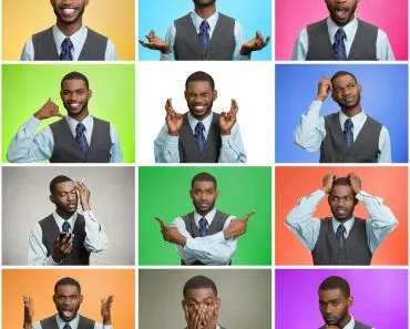 Man mood, behavior changes, swings. Collage young man expressing different emotion( ESB Professional)s