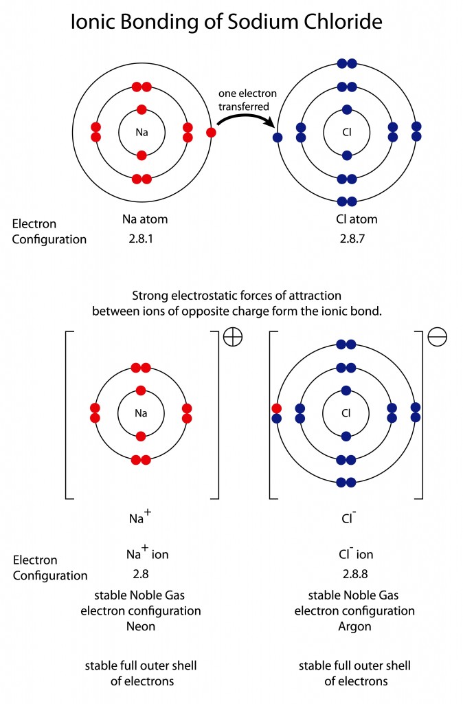 Diagram to show ionic bonding in sodium chloride( Steve Cymro)s