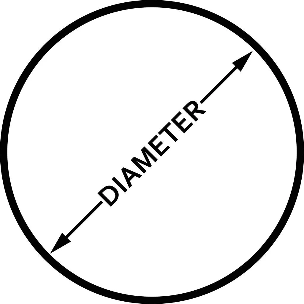 Diameter icon, flat isolated icon with circle(Zoart Studio)s