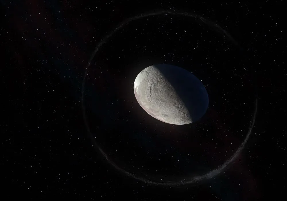 Haumea ellipsoidal dwarf planet with rings in the Kuiper belt(Diego Barucco)s
