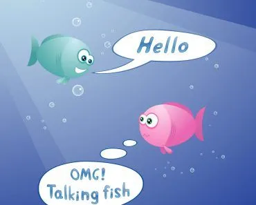 cute fishes are talking underwater(dacascas)S