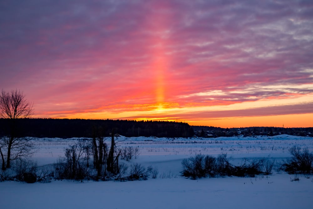 Visual atmospheric phenomenon Light pillar(PhotoChur)S