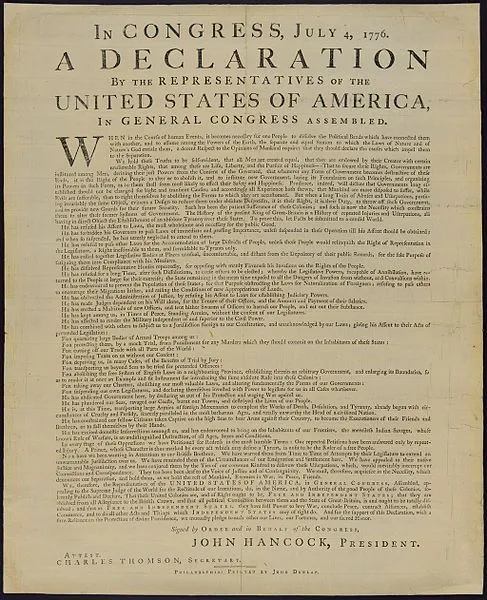 Declaration of Independence. In Congress