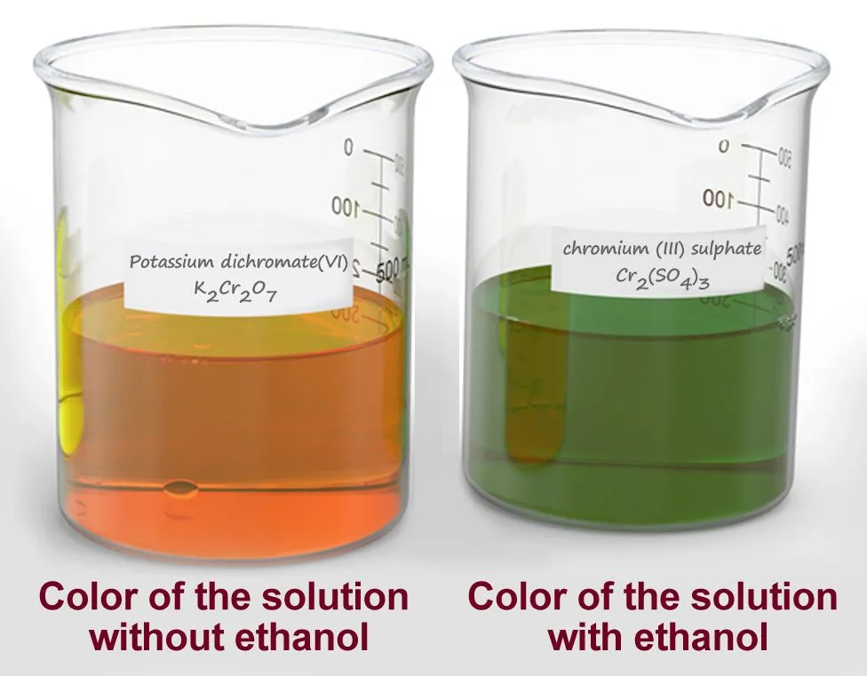 Potassium dichromate, potassium chromate and chromium chloride solutions in beakers(Ajamal)s