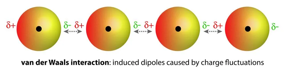 Interaction,Of,Induced,Dipoles,Causes,By,Van,Der,Waals,Forces