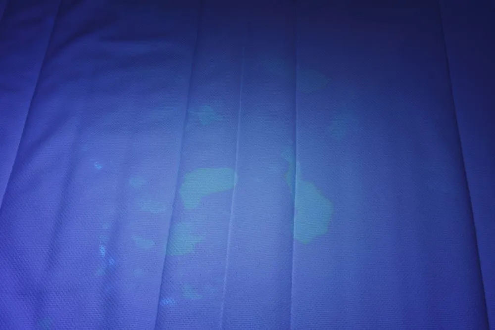 Marks,Sperm,On,The,Bed,In,The,Blue,Light,Of