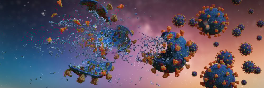 Coronavirus,Epidemic,,Covid-19,Viruses,Destroyed,By,Soap,(3d,Microbiology,Render