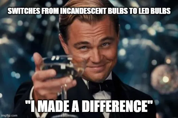 SWITCHES FROM INCANDESCENT BULBS TO LED BULBS