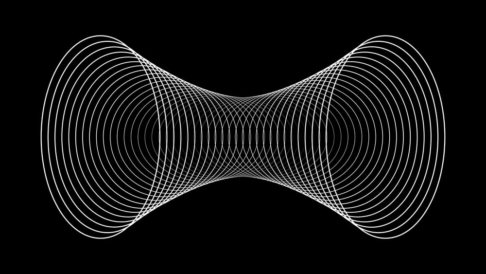 Sonar wave echo sound conceptual line abstract background