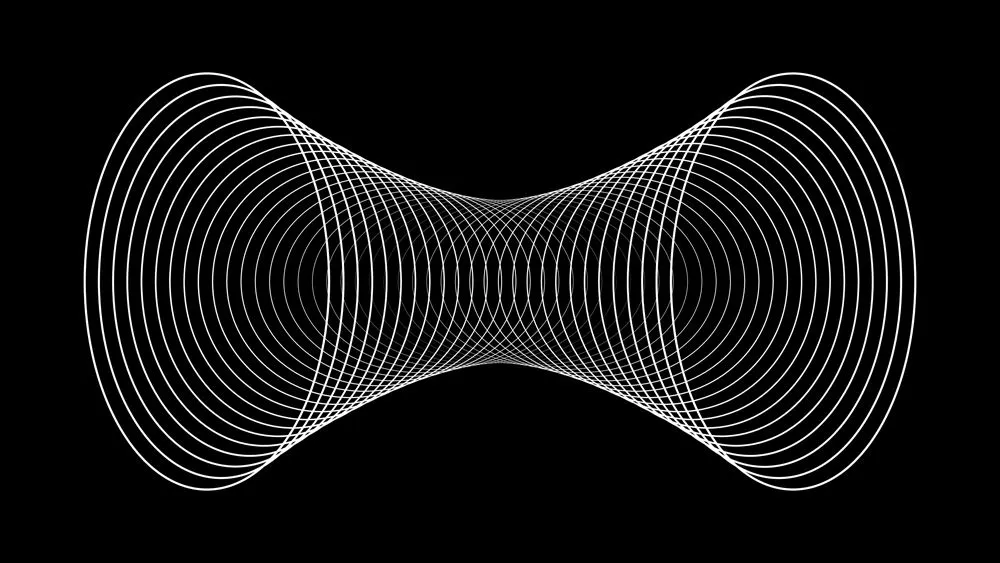 Sonar wave echo sound conceptual line abstract background